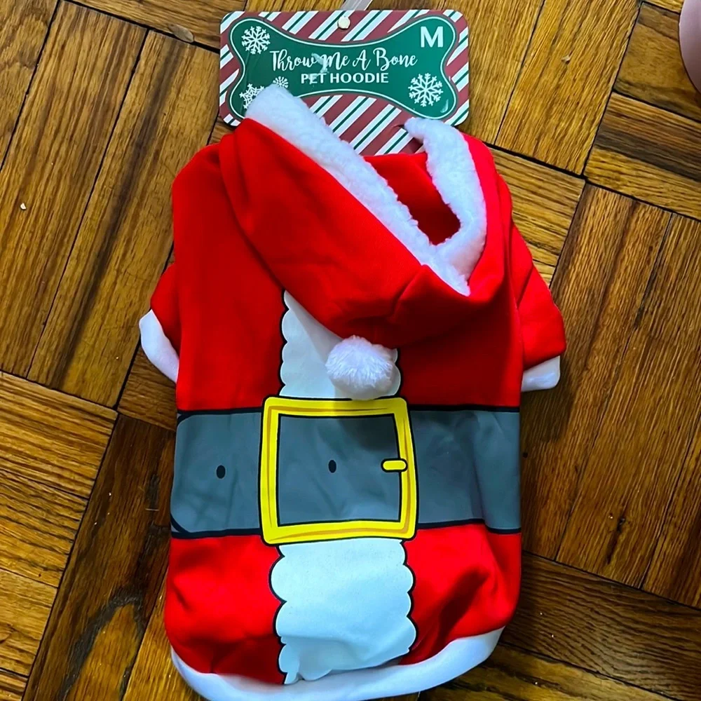 NWT Christmas pet hoodie size: m